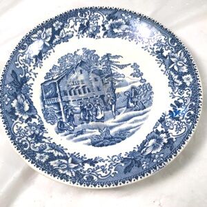 Avon Cottage Thos. Hughes & Sons Longport Stanford  England Blue & White Saucer